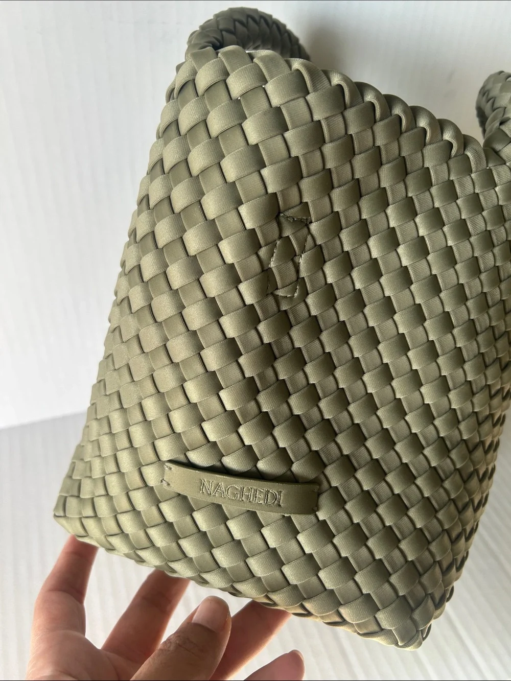 NAGHEDI St. Barths Small Olea Woven Neoprene Tote Quiet Luxury NWT